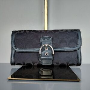 Coach Black Wallet with Silver Clasp